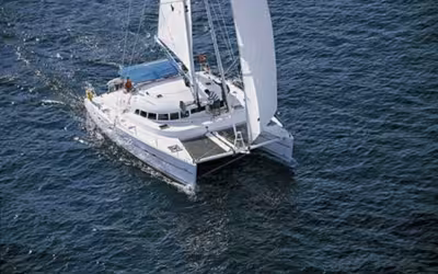 Luxury Lagoon 470 Catamaran with Air Conditioning from Cala Jondal · Day Charter in Ibiza